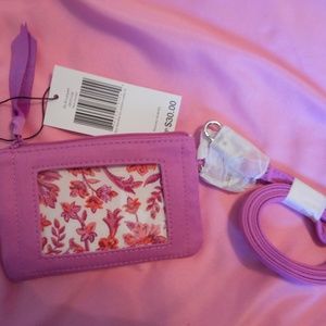NEW Vera Bradley Zip ID & Matching Lanyard ~ Rich Orchid ~ NWT